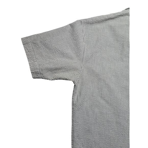 Nautica Green Striped Short Sleeve Seersucker Pajama Top Sleep Shirt Size L - Picture 12 of 13